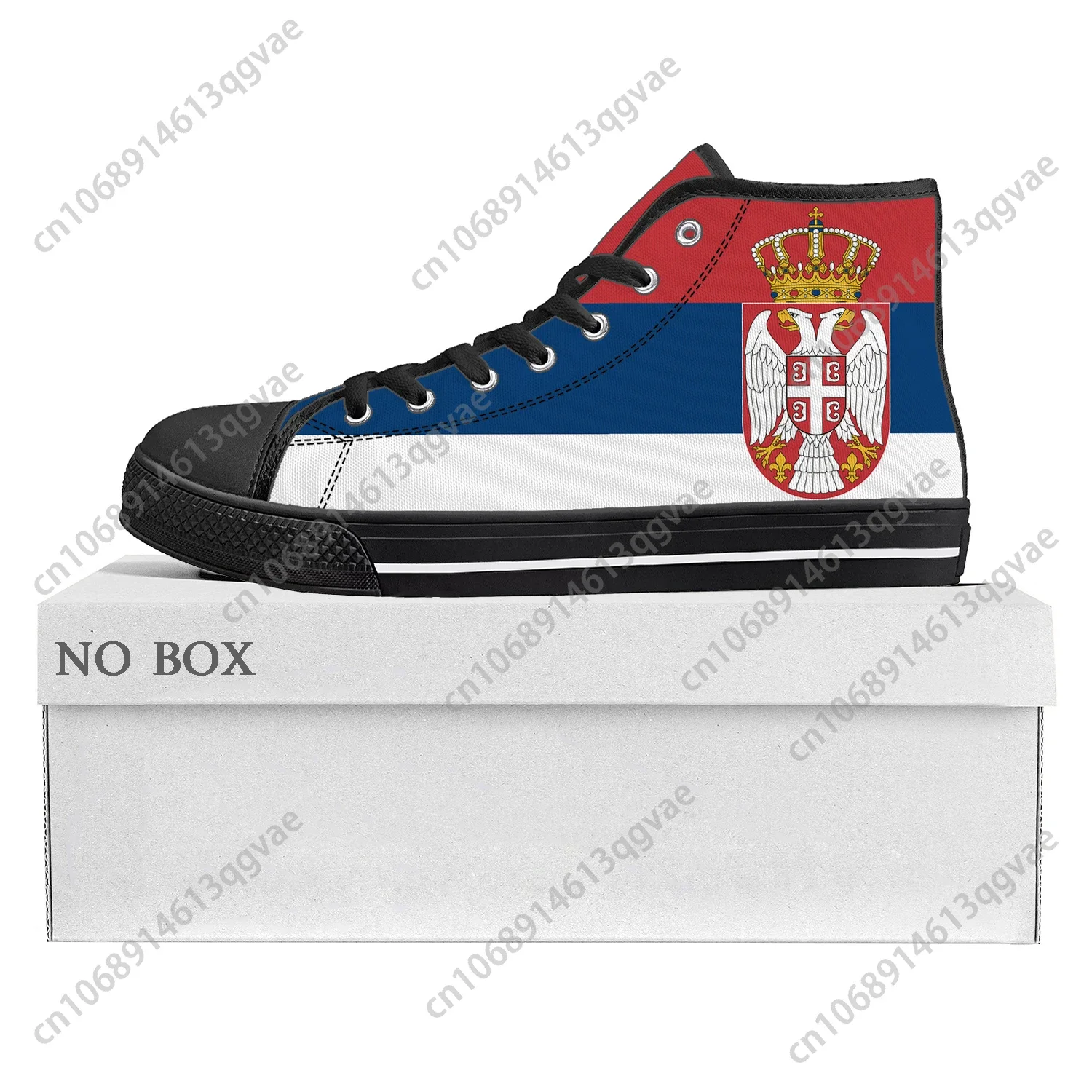 Serbian Flag High Top High Quality Sneakers Mens Womens Teenager Canvas Sneaker Serbia Casual Couple Shoes Custom Shoe