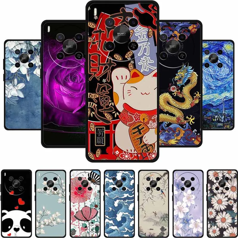 For ZTE Blade V70 Max Case 3D Emboss Relief Flower Black Silicone Soft Back Cover Case For ZTE Nubia V70 Max Case V 70 Max Coque