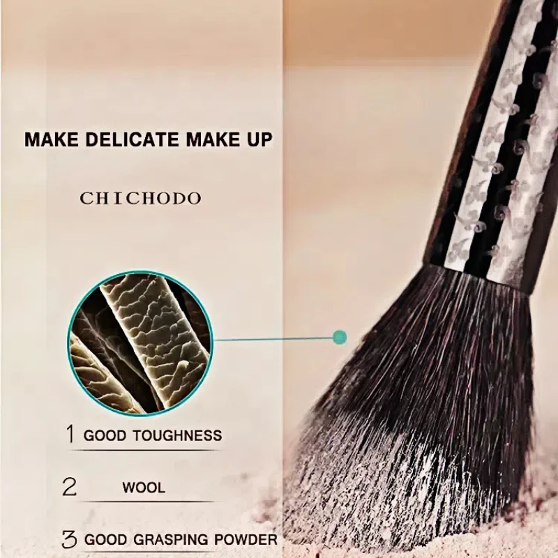 CHICHODO Professional animal hair makeup brush Precise loose powder brush powder Simple beauty tools - Goat Hair -F203