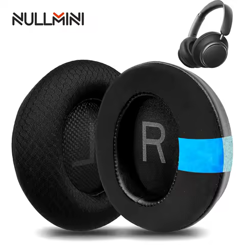 NullMini-Replacement Earpads for Anker Soundcore Space Q45 Headphones, Mesh Ear Cushion, Earmuff Sleeve Headset Blue,White