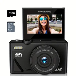 4K 64MP Digital Photo Camera For Photography Vintage YouTube Video Vlogging Camcorder 3