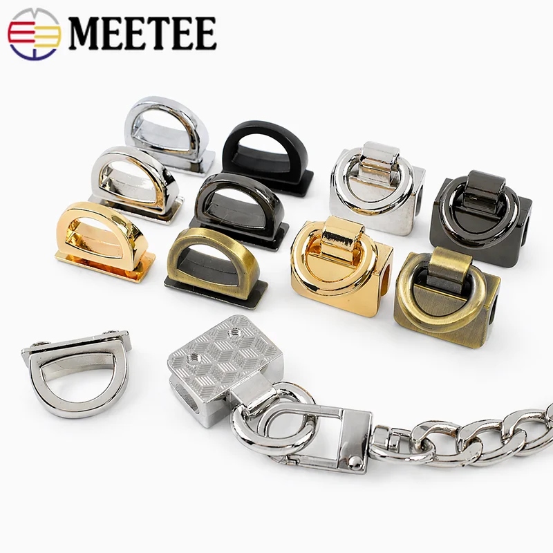 5/10/20 Stück Metall D-Ring Schnalle 10/14mm Taschen-Seitenclip Haken Schraubverschluss Handtaschenriemen Rucksackkette DIY Hardware Zubehör