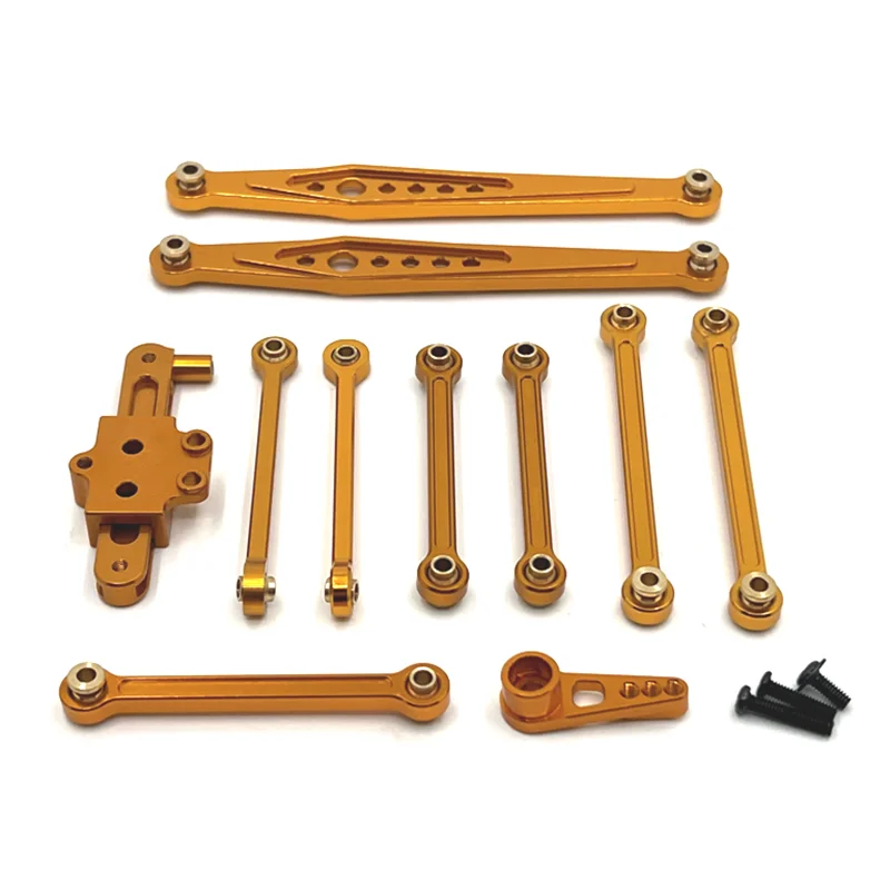 ترقية معدنية ذراع التوجيه قضيب ثابت مجموعة التوجيه RC قطع غيار السيارات مناسبة ل WLtoys 124006 12423 12427 12428 RC اكسسوارات السيارات