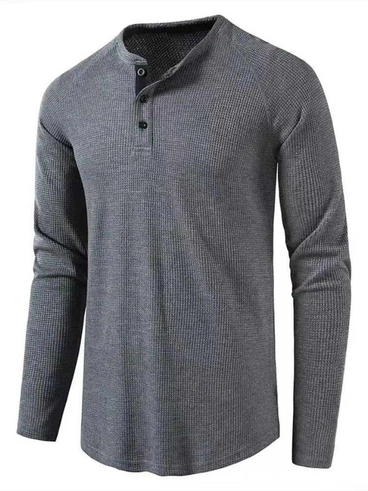 

Men's Long Sve T-irt Autumn Winter New Sle Pure Color Base Layer irt Henry irt Men's Cleanfit PU Leather Top