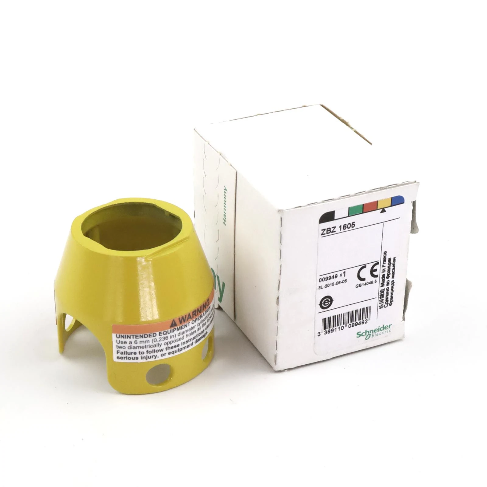 Padlockable guard for mushroom head 40mm, Harmony XB4, metal, yellow ZBZ1605