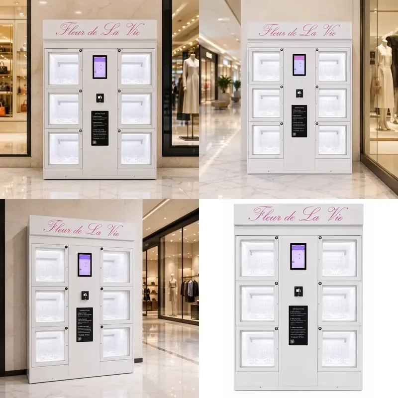 6 Cell Capacity Refrigerated Flower Vending Machine for YUNZOW VD-FV-6-A 2-8 C for Commercial Self Service Fresh Flower