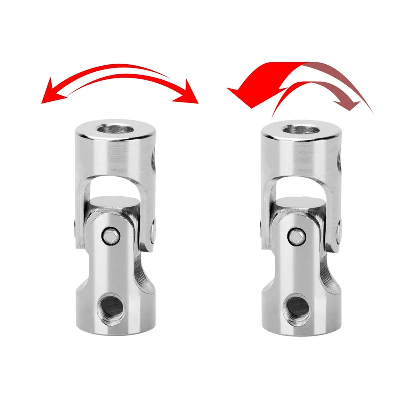 ABCA-24 confezioni da 4 mm a 4 mm connettore di accoppiamento cardanico con giunto universale in acciaio, accessorio per raccordo albero motore modello ruotabile fai da te