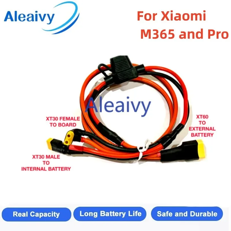 ALEAIVY For Paralleling Extra Expansion XIAOMI m365 and Pro 36v 48v Battery Pack Cable Kit XT30&XT60 accessories  + 30A Fuse