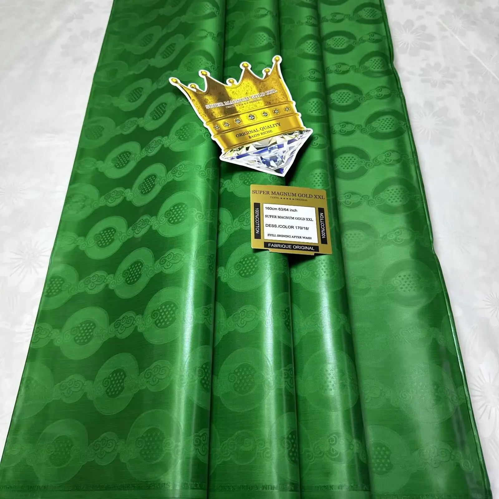 5 Meter African 100% Cotton Jacquard Basin Lace Fabric Plain Color High Quality Soft Bazin Riche Perfume Damask Material 16A91