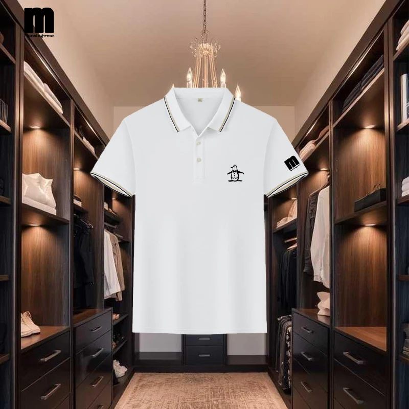 

2025 Summer New Men's Polo Shirt Fashion Casual Short sleeved Top Youth Business Short sleeved Polo Shirt