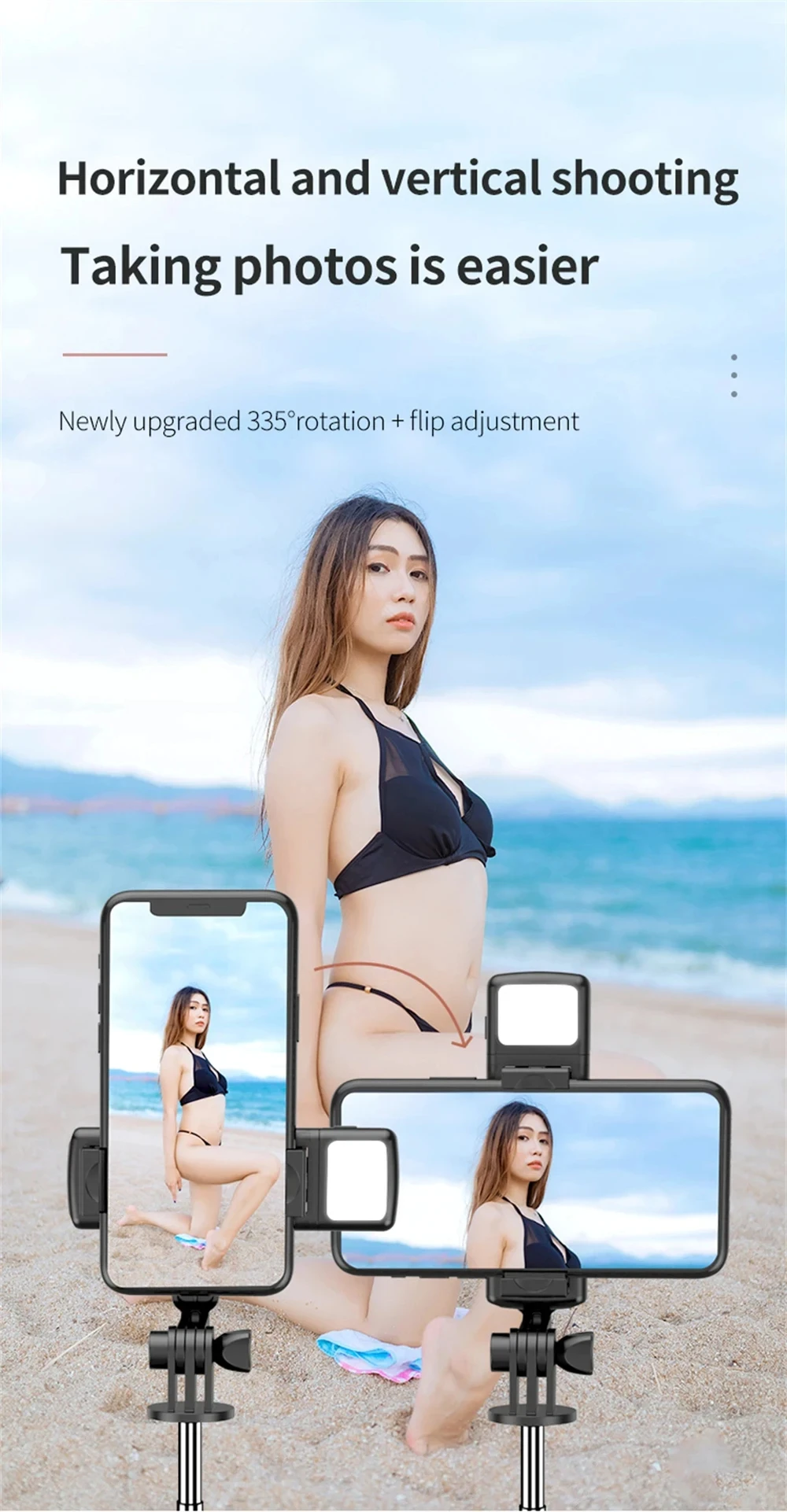 3In1 Bluetooth Wireless Selfie Tripod With Fill Light Shutter Remote Control Portable Foldable Monopod For I Smart_voghion.com