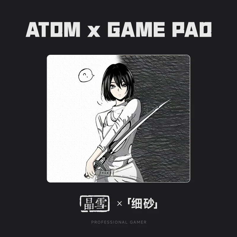 ATOM Resin Mousepad Crystal Snow/Sand Fog Upgraded Version Mouse Mat Customizable FPS Professional Hard Esports Gaming Mouse Pad