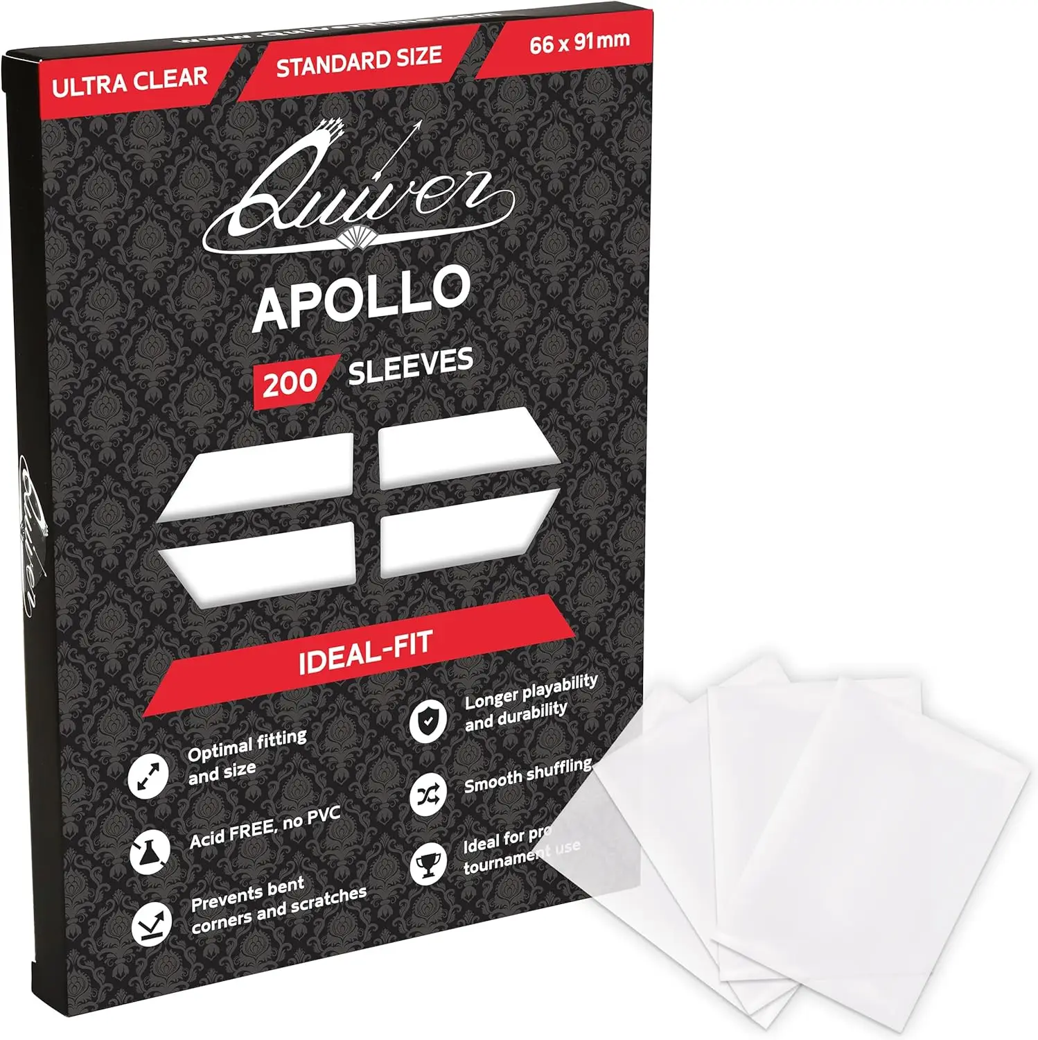 

200 Clear Card Sleeves for MTG & TCG - Ultra Transparent, Standard Size (66x91mm)