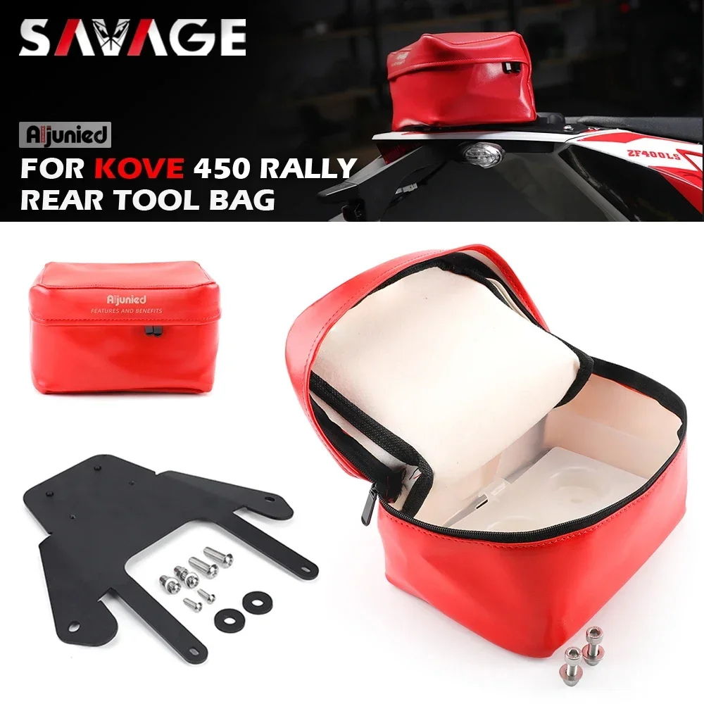 

For Kove 450 Rally Rear Fender Tool Bag Tail Storage Bag with Bracket Motorcycle Toolbag Luggage Rear Rack Seat Bag Fit Colove