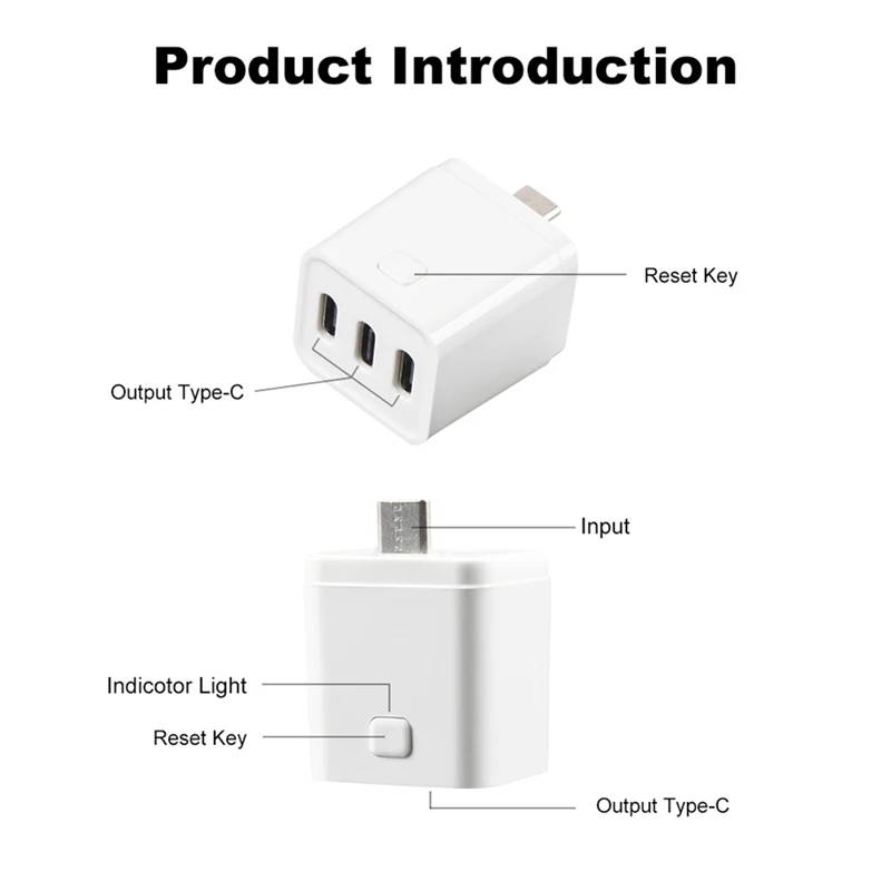Tuya Zigbee Type-C Smart Adaptor Plug 3 Gang Mini USB-C Power Adaptor Charge Plug Timing Voice Control For Alexa