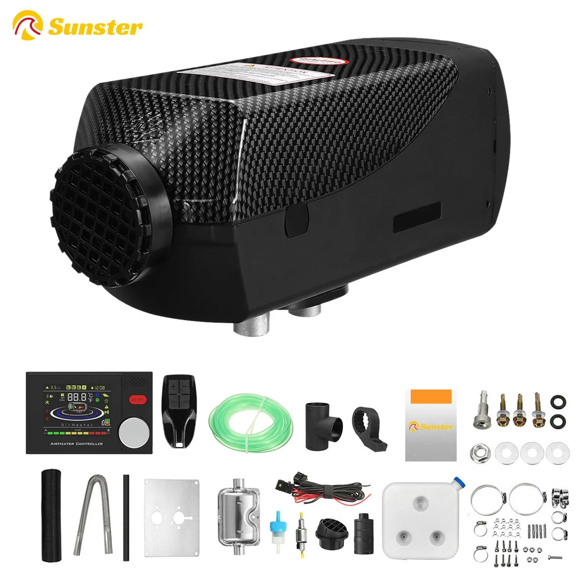 Sunster Car Heater 8KW Diesel Air Heater 12/24V With Silencer Remote Control Truck Boat Bus RV Trailer Air Diesel Parking Heater