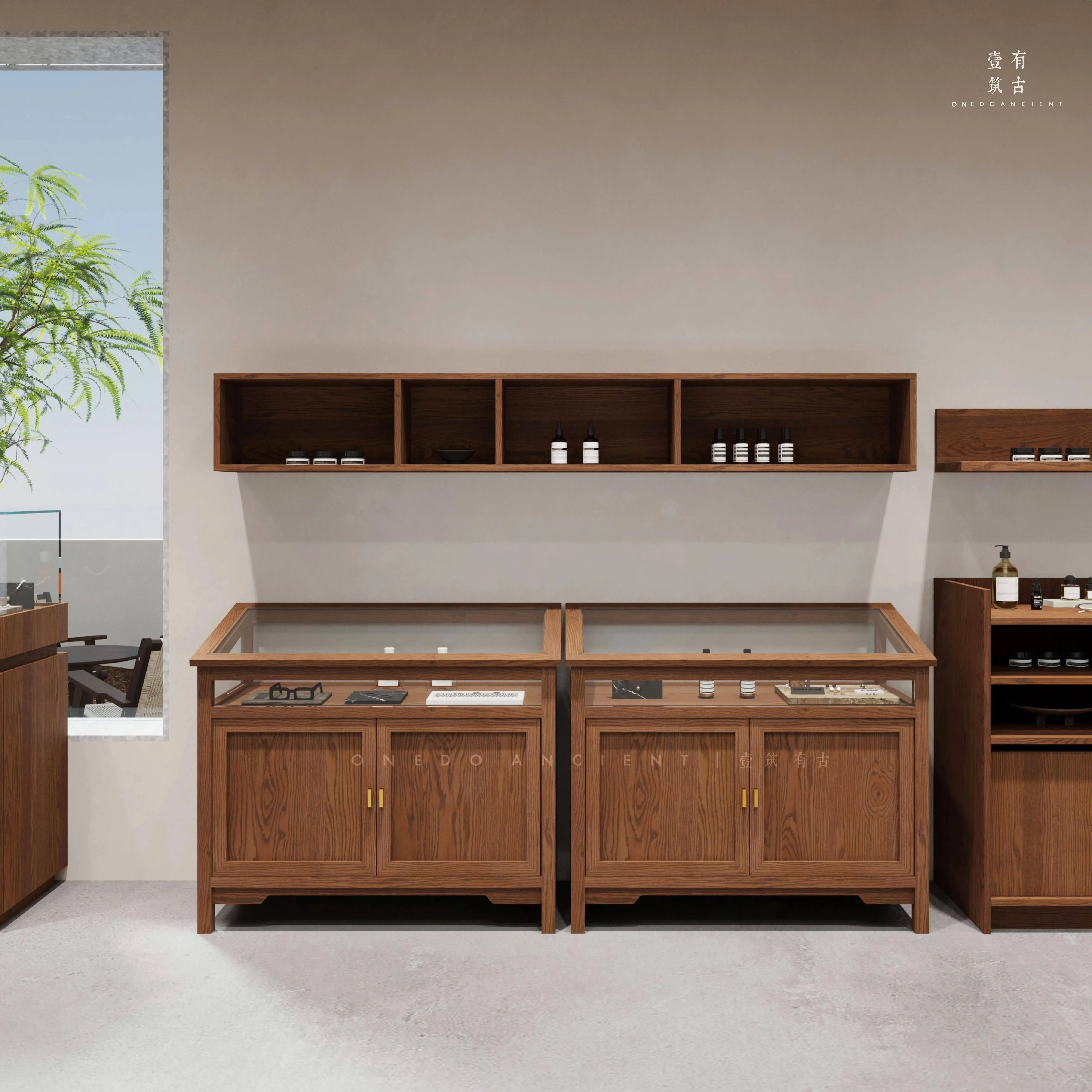 Fashion Medieval Cabinet Locker Glass Showcase Jewelry Store Silver Jewelry Store Against the Wall Multifunctional