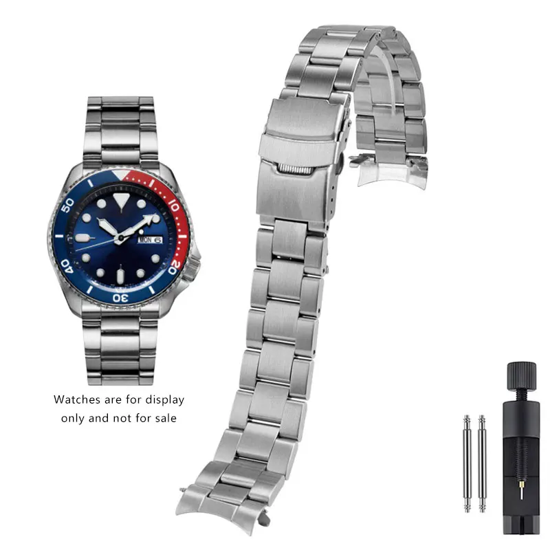 316L Edelstahlarmband für Seiko SKX007/009 Uhr 20mm 22mm für Oyster für Jubilee gebogenes Armband Luxus solide Schnalle