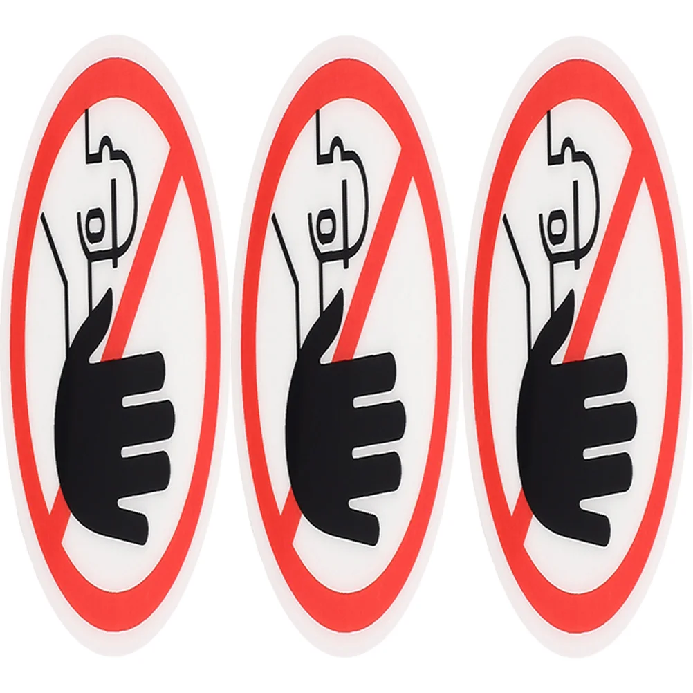 3 Pcs No Touching Warning Signs Labels Safety Sticker Security Do Not Laminated Device Stickers Pvc Peel and Decal Decals