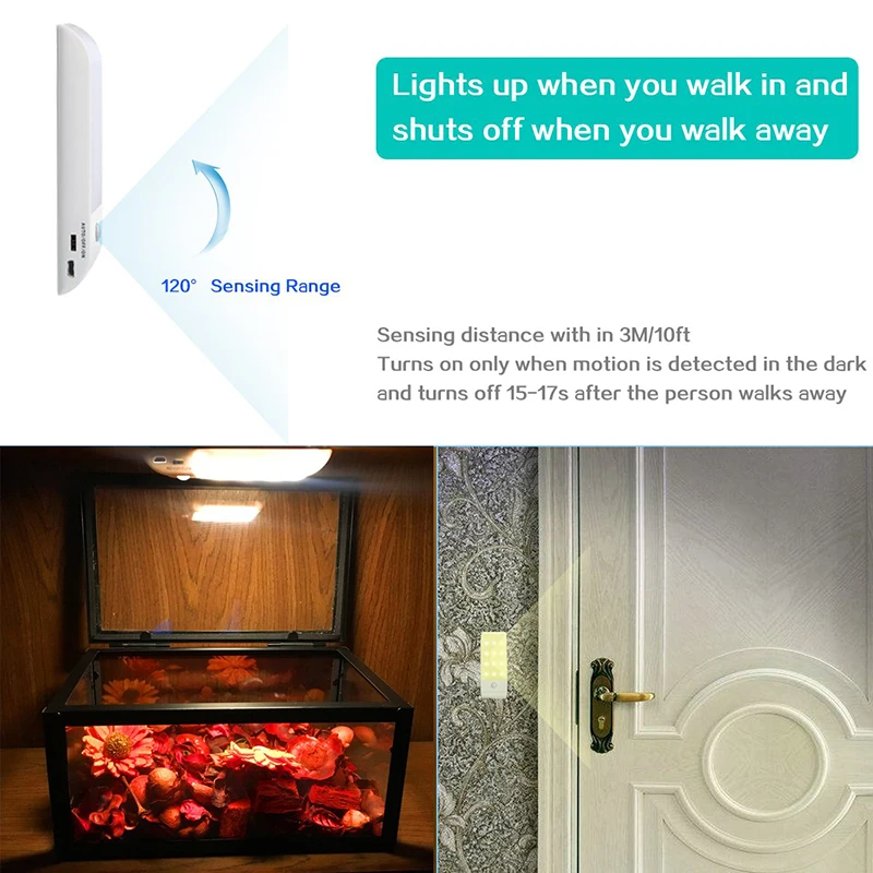 Mini-bewegingssensor LED-licht DIY Plak overal Beveiligingslicht met bewegingssensor