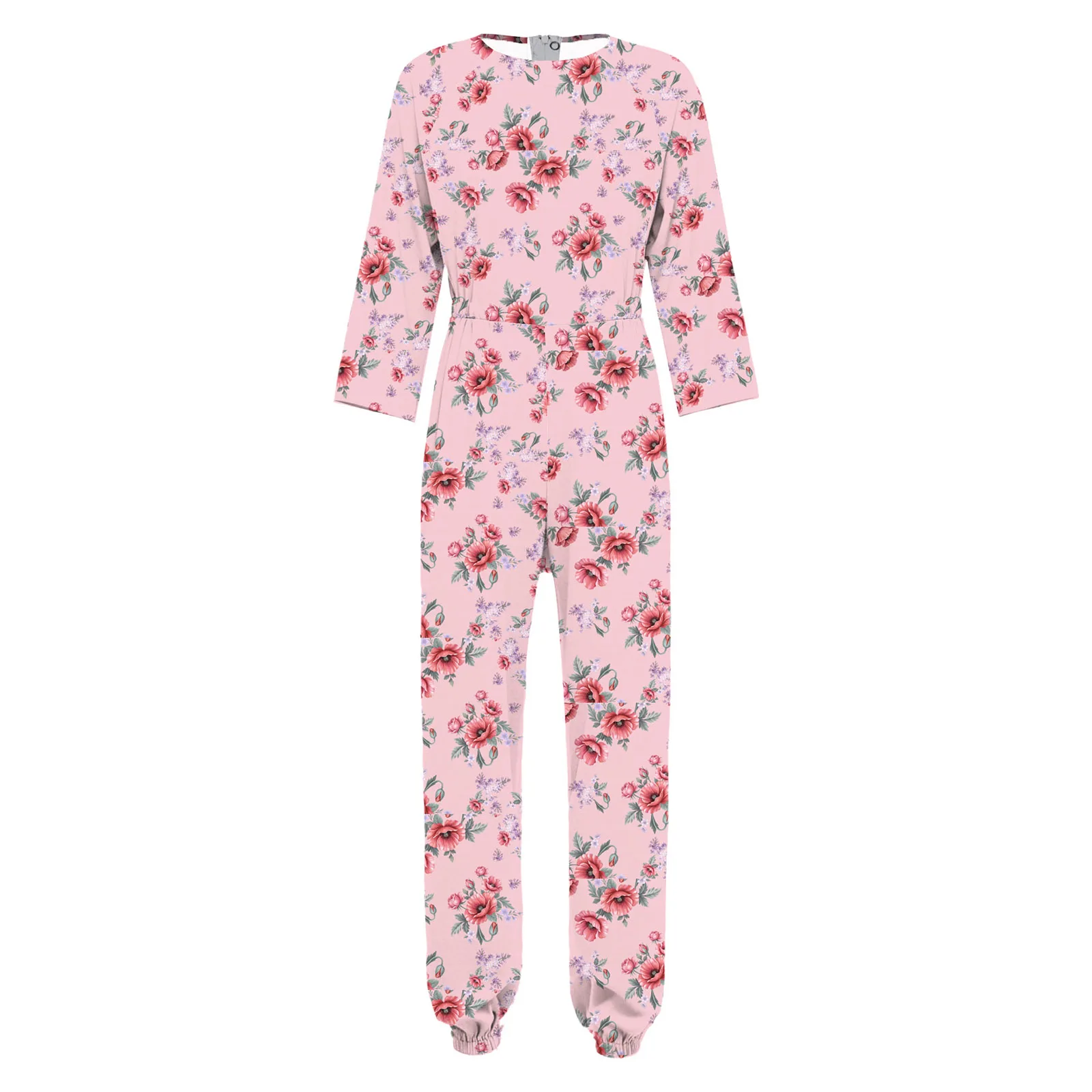 Women Elderly Alzheimer Adaptive Jumpsuit Back Zipper Anti-strip Print Rompers Dementia Disabilities Special Needs Clothing