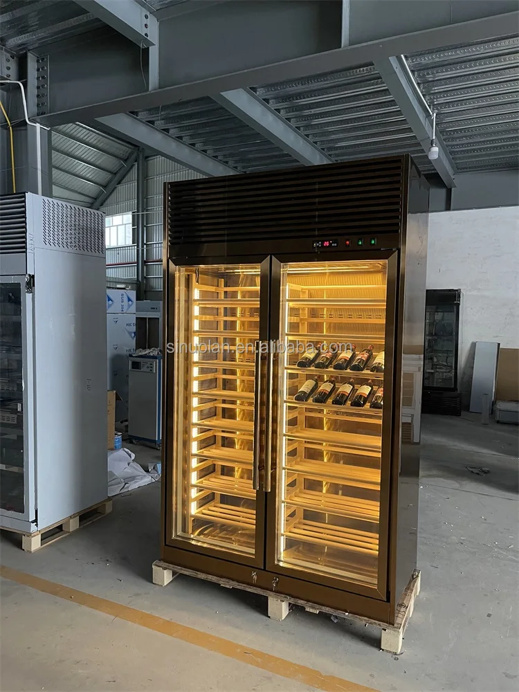 OEM 와인 쿨러 캐비닛 고품질 설치 온도 조절 맞춤형 유리 샴페인 디스플레이 와인 저장고 와인 바