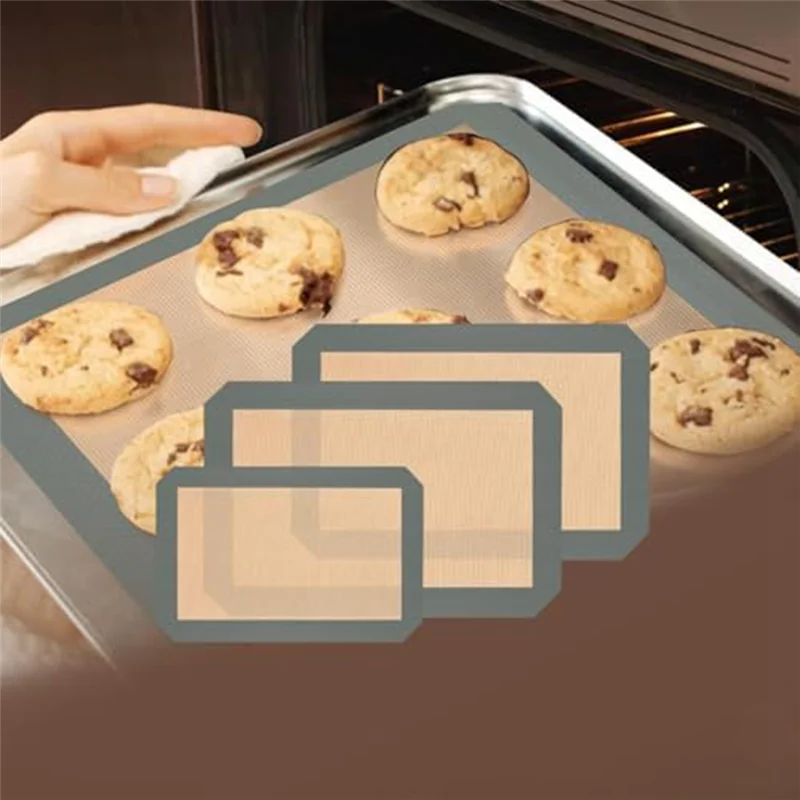 

ABMI-3PCS Silicone Baking Mat Reusable Baking Mat Non-Stick For Baking Oven Baking Sheet For Making Cookies Macaroons B