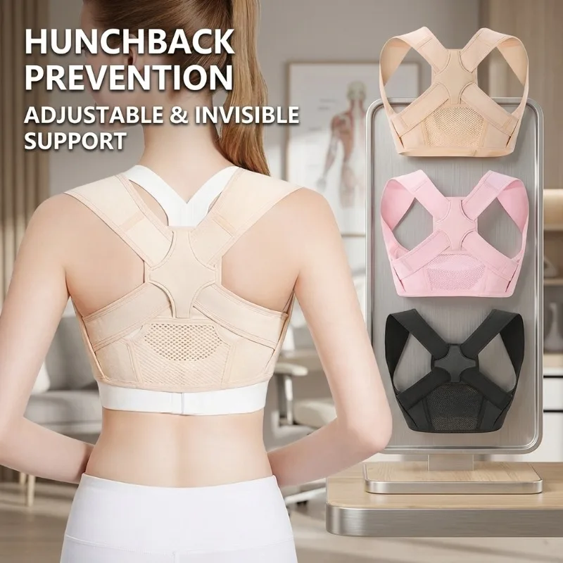 Posture Corrector for Men and Women, Invisible Back Brace for Shoulder Support and Hunchback Prevention, Adjustable Posture
