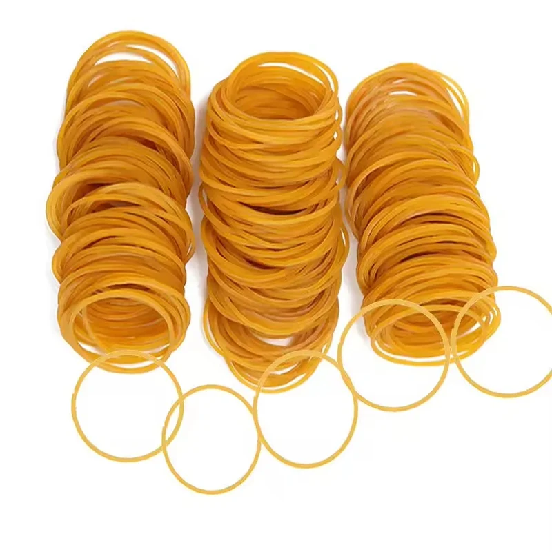 100/300/1000 Pcs Rubber Bands High-elasticity Durable High-temperature Resistant Yellow Rubber Band For Office School Supplies