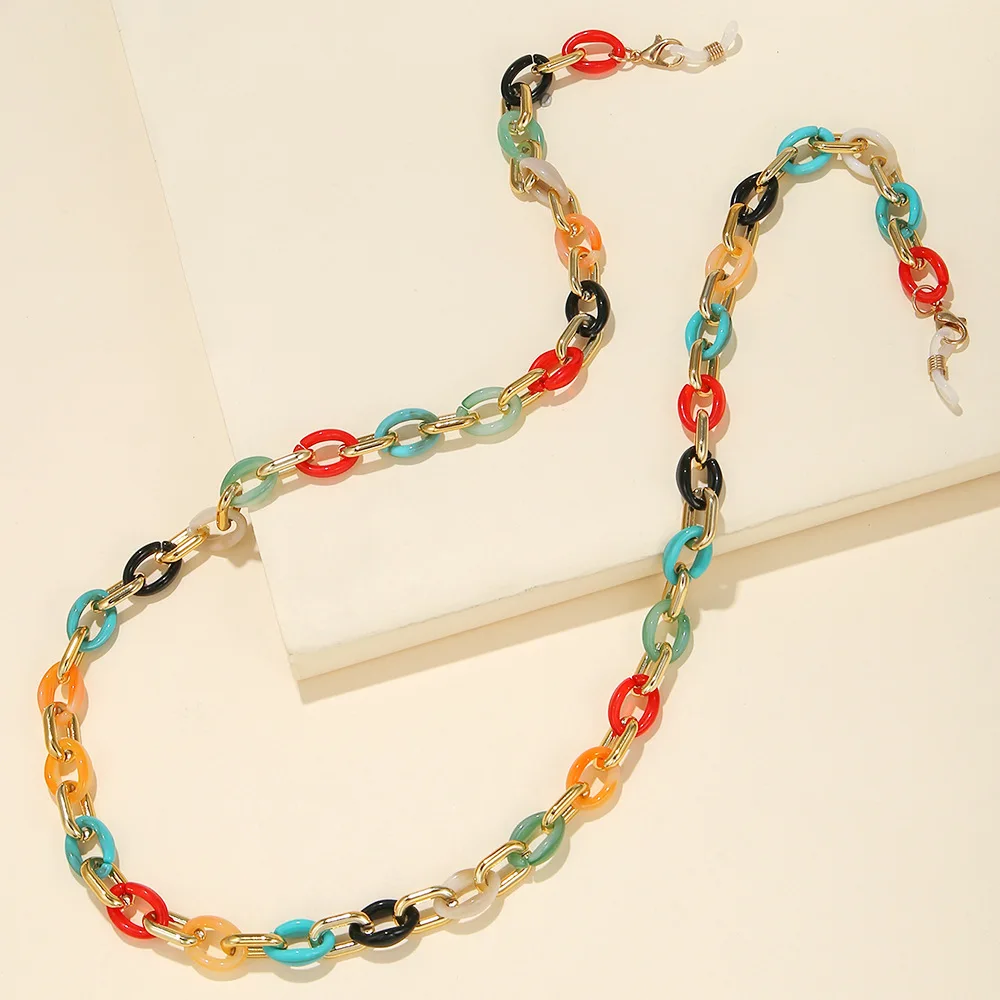 

Acrylic Chain Hanging Mixed Color Non-slip Anti-lost Sunglasses Glasses Chains Lanyard Strap