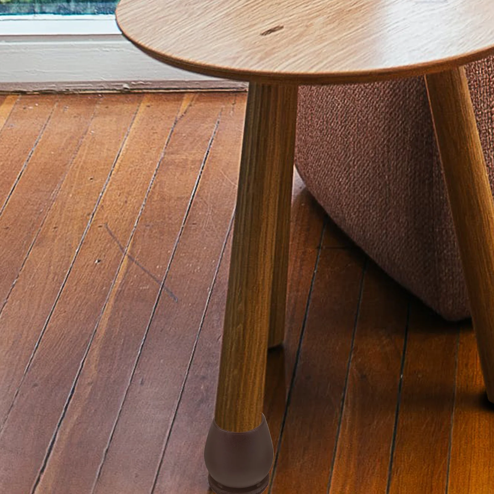 

8 Pcs Shock Absorbing Chair Leg Covers TPE Durable 20 28mm Brown Round Easy Install Furniture Feet Protectors Home Accessories
