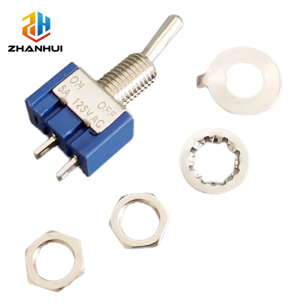 5Pcs Miniature Lever Toggle Switch - MTS-101/102/103/202 MTS-203 SPDT ON-OFF-ON/ON-ON 6A 120VAC 1/4