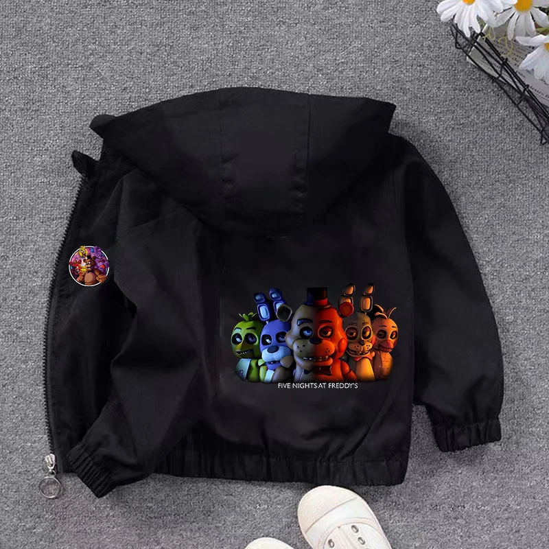

Fnafs Hooded Jacket Boys Girls Five Nights Freddys Coat Kids Autumn Spring Outerwear Sports Long Sleeve Clothes Birthday Gift