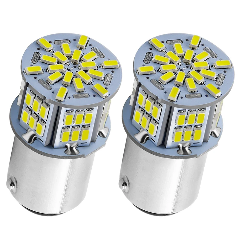 1157 LED Bulb White 54SMD 1080 Lumens, 7528 2357 2057 LED Light Bulbs for Brake Tail Running Parking Backup Light