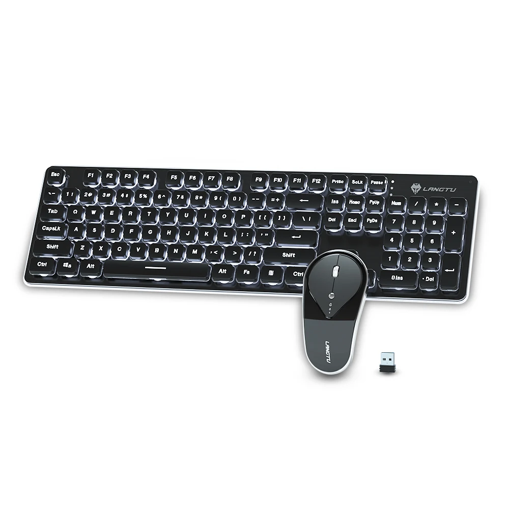 104 Keys Rechargeable Wireless Gaming Keyboard And Mouse Set Cute Ultra-thin 2.4G USB Mute Keyboard Mouses For Home Office Gamer