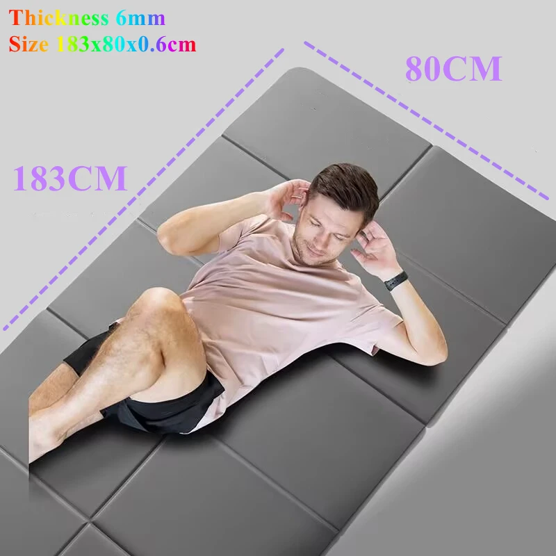 

183x80x0.6 Double Sided Non-Slip for Pilates & Floor Workouts Foldable Yoga Mat Eco Friendly Folding Travel Fitness Exercise