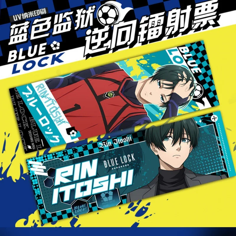 Imagen 3: Marcapáginas con cerradura azul, marcador de página de libro de Anime Isagi Yoichi Seishiro Nagi, suministro de impresión de dibujos animados Lomo, foto, tarot, regalo de tarjeta