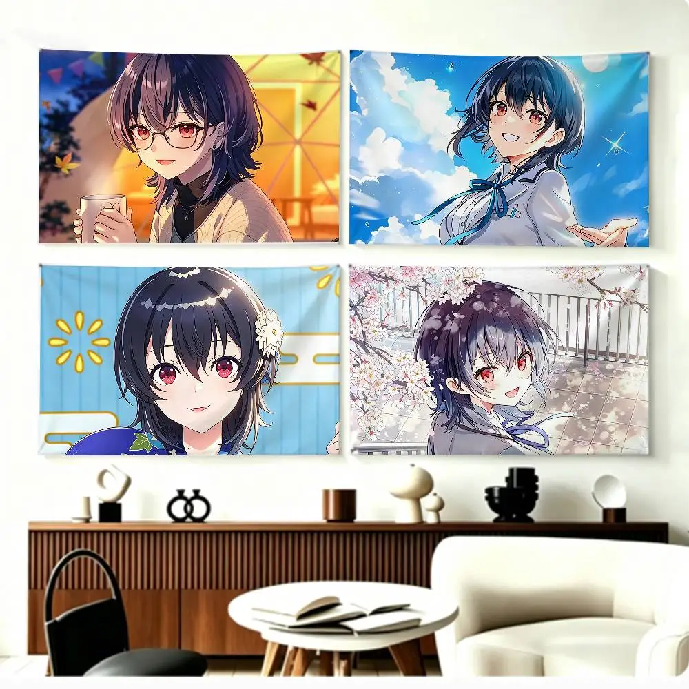 Umi A-Asanagi I Became Friends with the Second   Flags Wall Hanging Background Art Banner for Bedroom Home Outdoor Decor