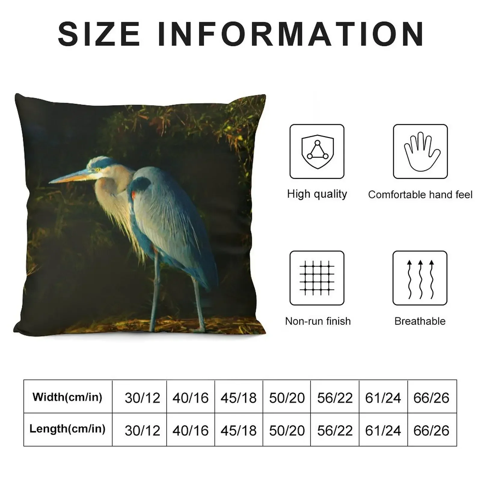 Great Blue Heron on Kent Island Throw Pillow Cushion Cover Set Luxury Sofa Cushions pillow