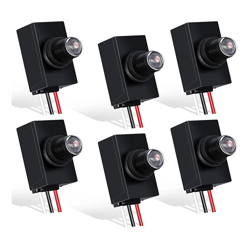 6 Packs Dusk To Dawn Sensor For Outdoor Lighting 120-277V Photoelectric Switch Photocell Light Sensor