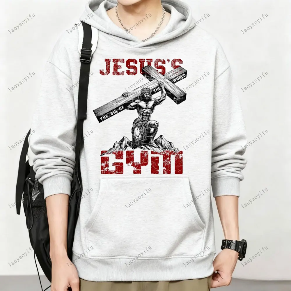 Treino cristão moletom com capuz jesus ginásio musculação motivação pulôver masculino inverno moletom com capuz moda hip hop streetwear
