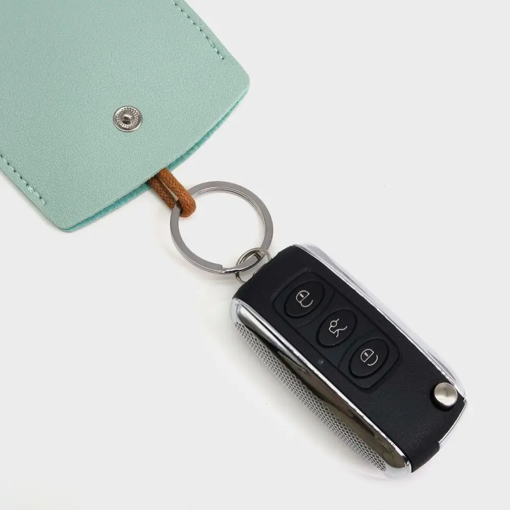 PU Leather Pull Out Keychain Pouch Solid Color Key Bag PU Key Wallets Key Holder Case Key Organizer Housekeepers Key Holder