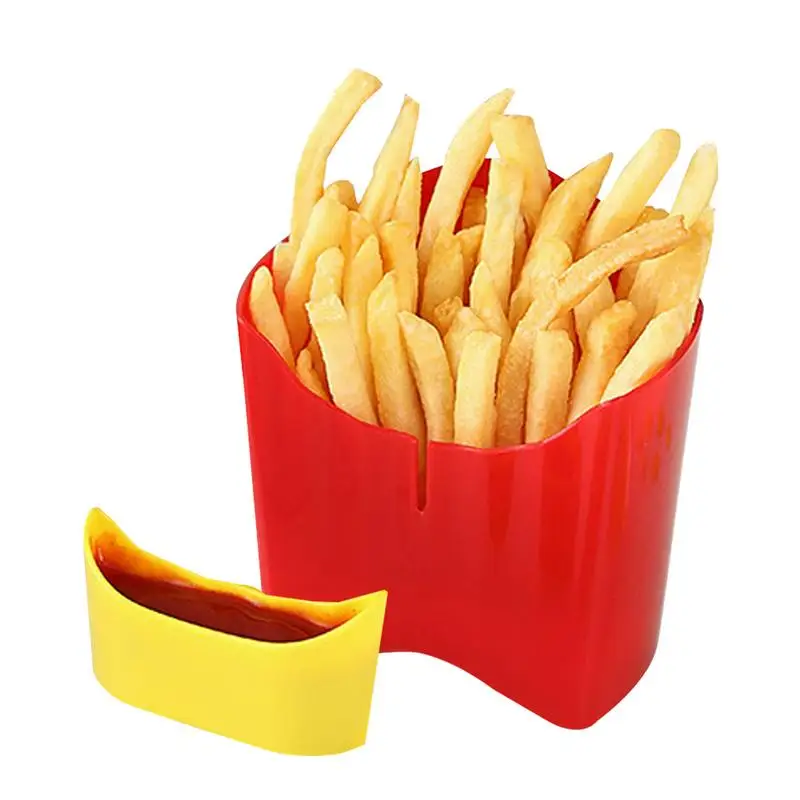 Plastic French Fry Box reusable Removable French Fries Holder Food-Grade Storage Containers Square Snack Holder For Daily Life