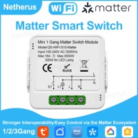 Matter WiFi Smart Switch Module Relay Circuit Breaker Smart Home Automation Collaborates with Homekit/Alexa/Google/smartTings
