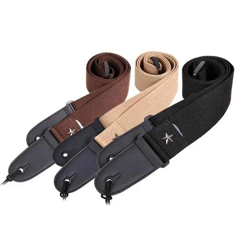 Wear Resistant Acoustic Bass Thicken Shoulder Belt Parts Anti Slip Adjustable Length Guitar Strap Star Embellish Soft Durable