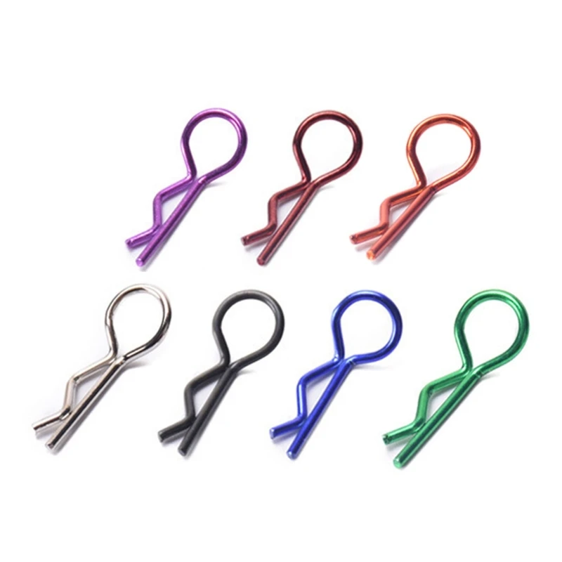 Get 10pcs Metal Body Clips R-Pin Stainless Steel for 1/10 1/8 RCs Crawler Car