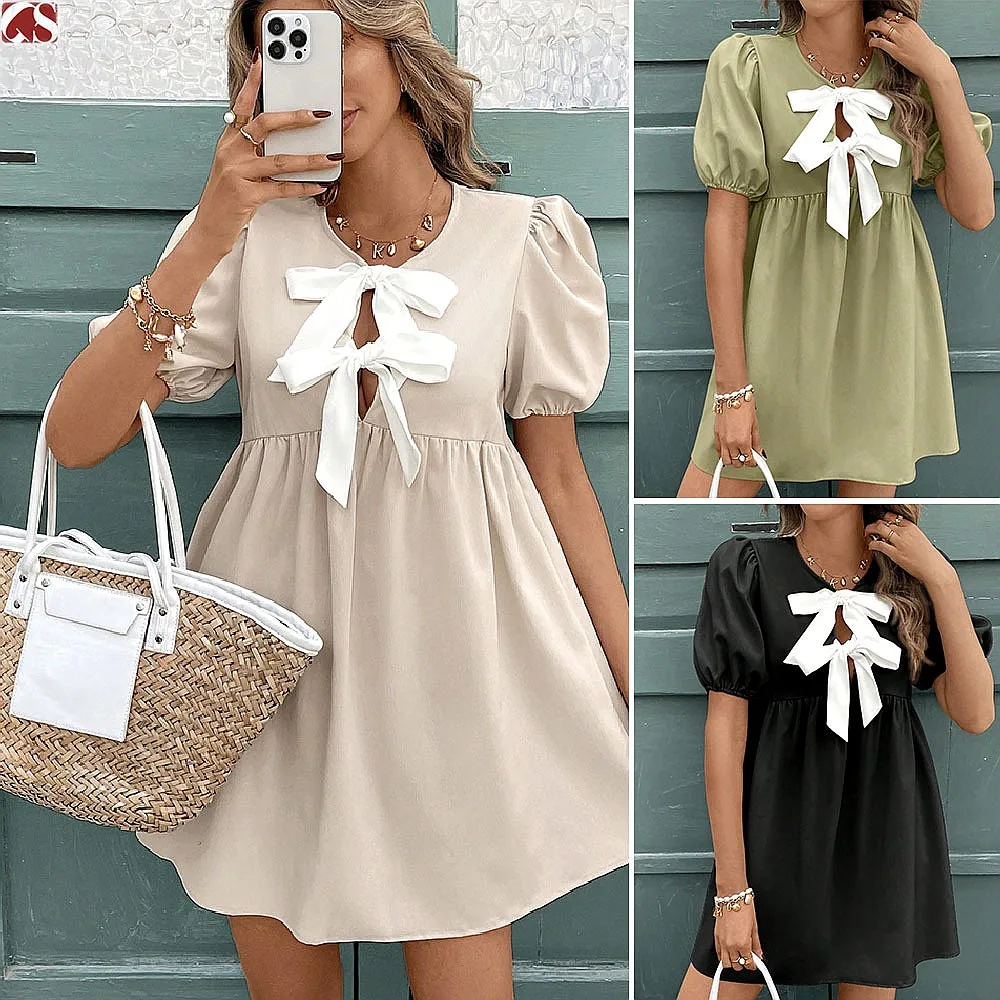 Women's Dress One Shoulder Solid Color Smocked Waist A-Line Skirt Fashion Elegant Dresses