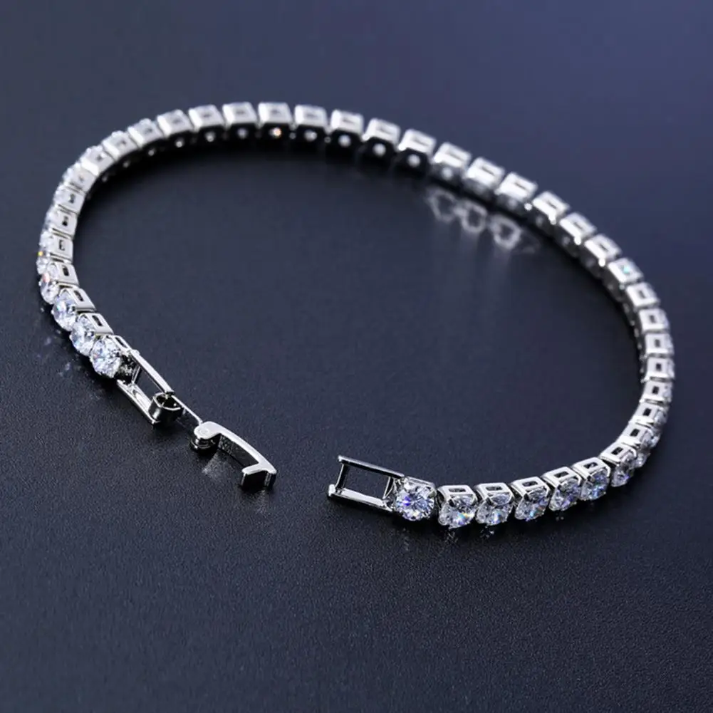 Rhinestone Bracelet Luster Beads Bracelet Women Wrist Chain Bracelet Shiny Tennis Bracelets Cubic Zirconia Crystal Bracelets