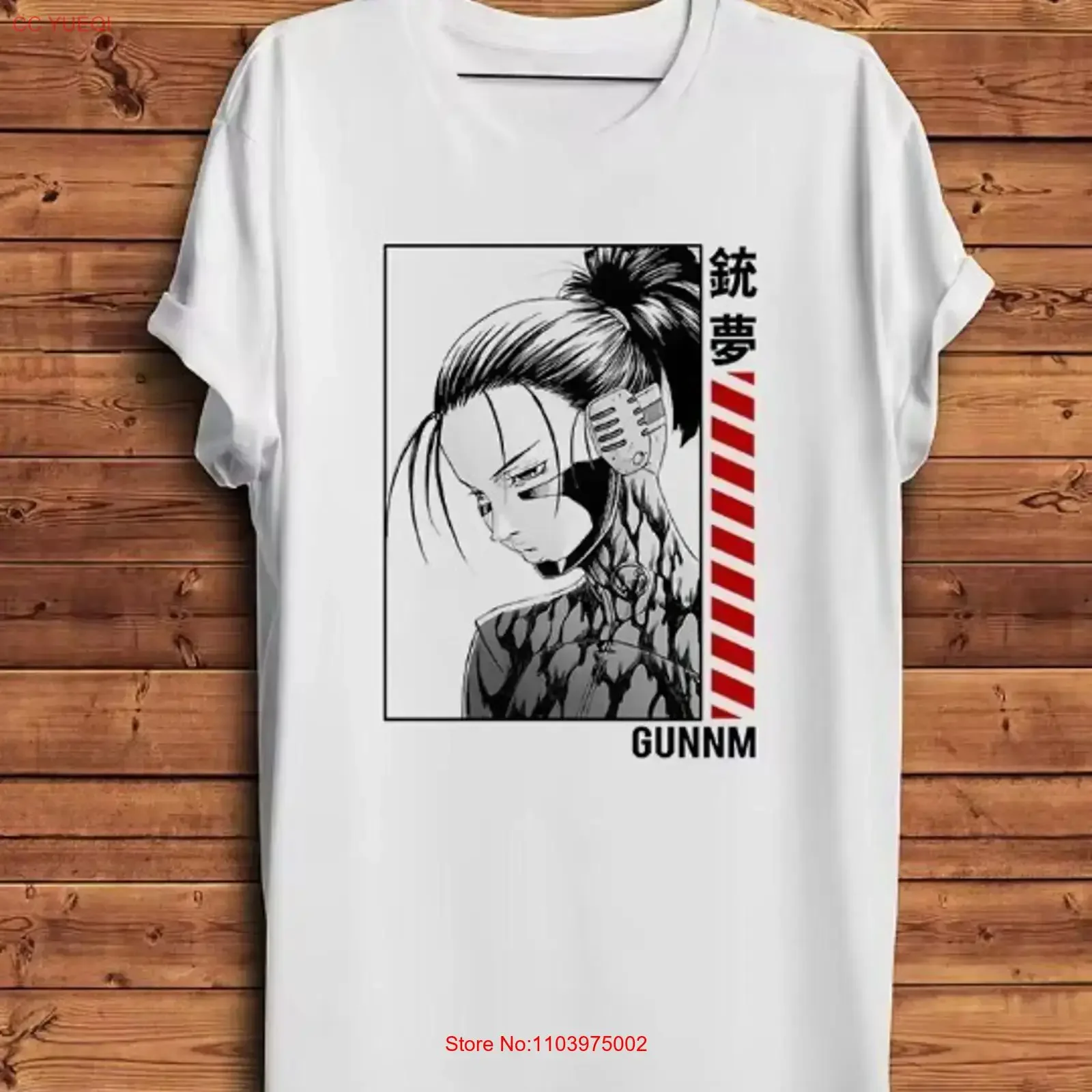 Camiseta de anime Alita Batlle Angel Gunnm para chica, cómics de manga, nueva camiseta vintage lavada, ropa de diseñador versátil, transpirable e informal.