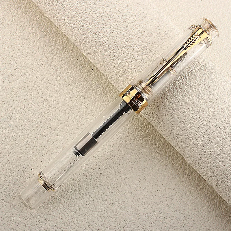 Jinhao Centennial 100 Fountain Pen 18KGP Golden Plated M Nib 0.7mm Resin Ink Pen With A Converter Business Office Gift Pen